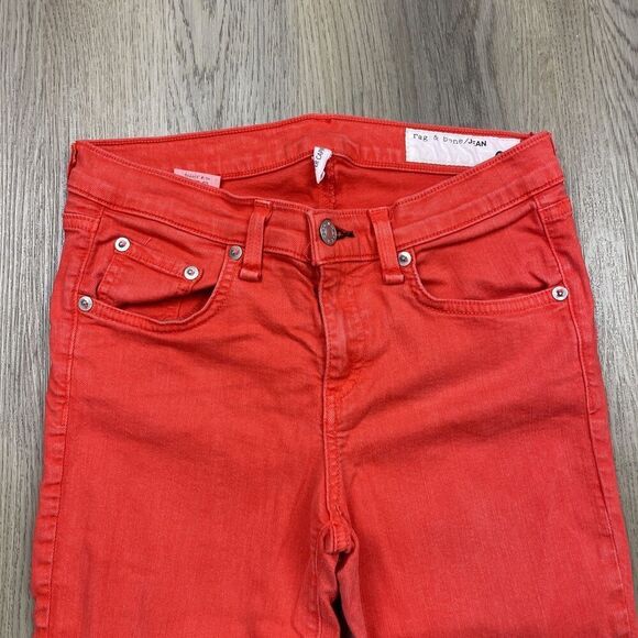 Rag & Bone Jeans Womens 26 Red Skinny Stretch Ankle Zip PFD Style W15270337 - Picture 2 of 11